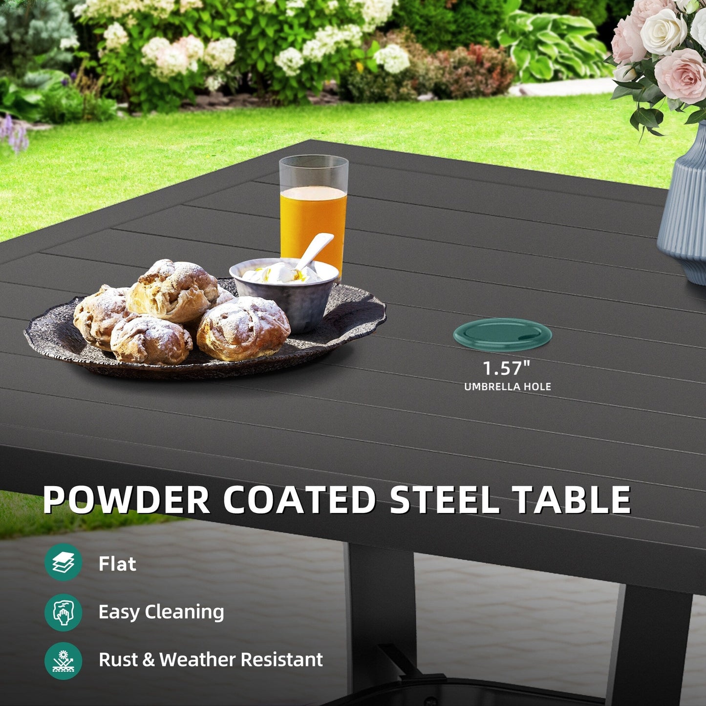 5/7/9 PCS Outdoor Dining Sets with 28W Textilene Swivel Chairs, Table