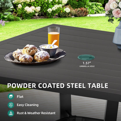 5/7/9 PCS Outdoor Dining Sets with 28W Textilene Swivel Chairs, Table