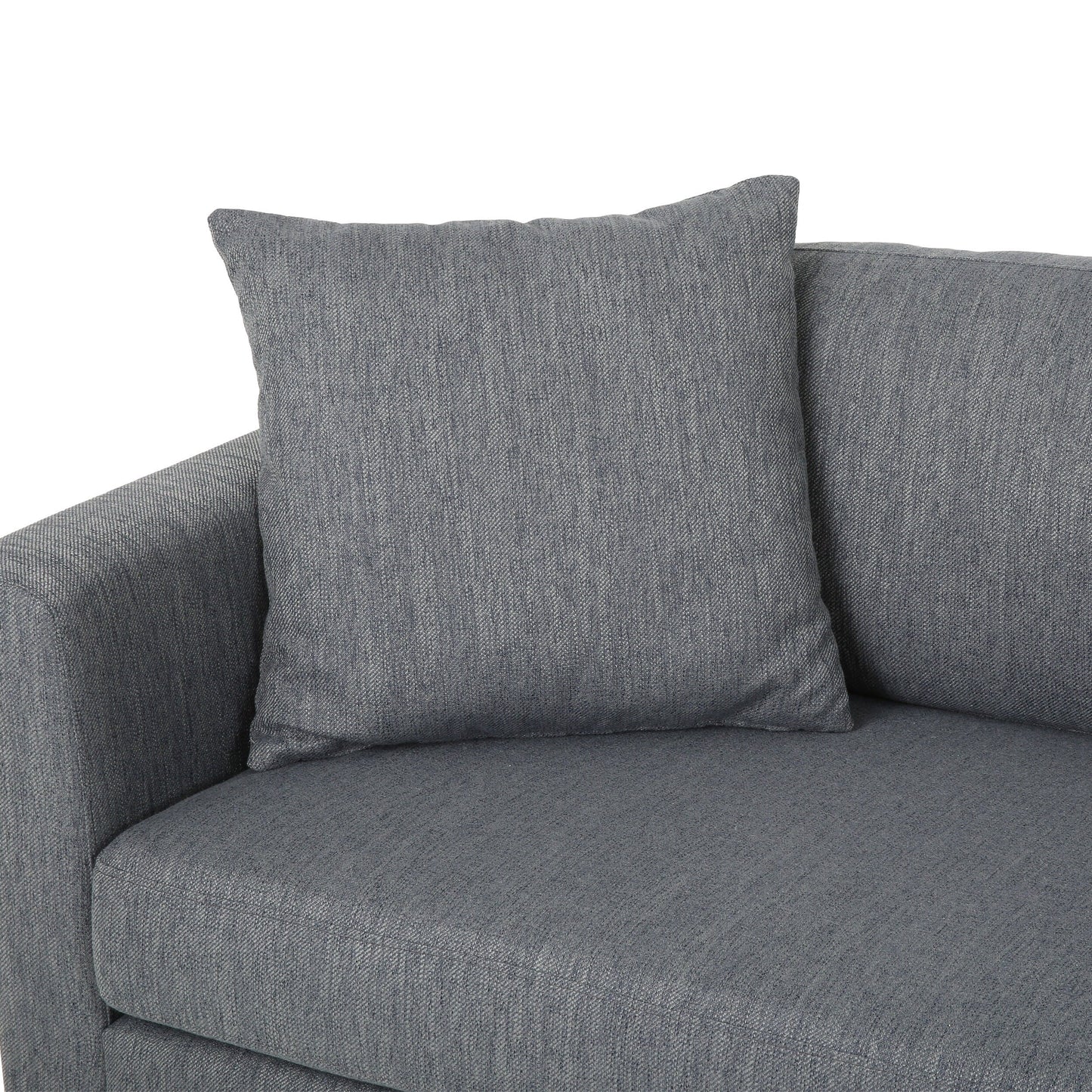 Modern 101 3-seater Sofa with Wood Legs and Two Pillows for Living Room