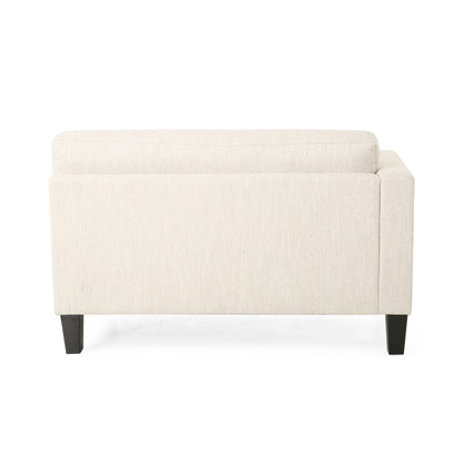 Modern 101 3-seater Sofa with Wood Legs and Two Pillows for Living Room