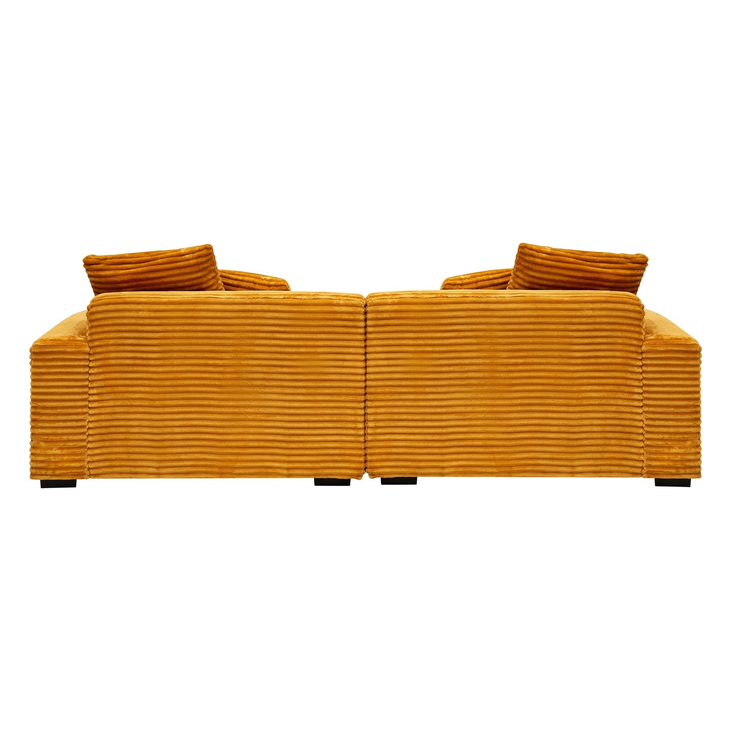 Modern 104.72 Corduroy 4-seat Sofa with 4 Throw Pillows for Living Room