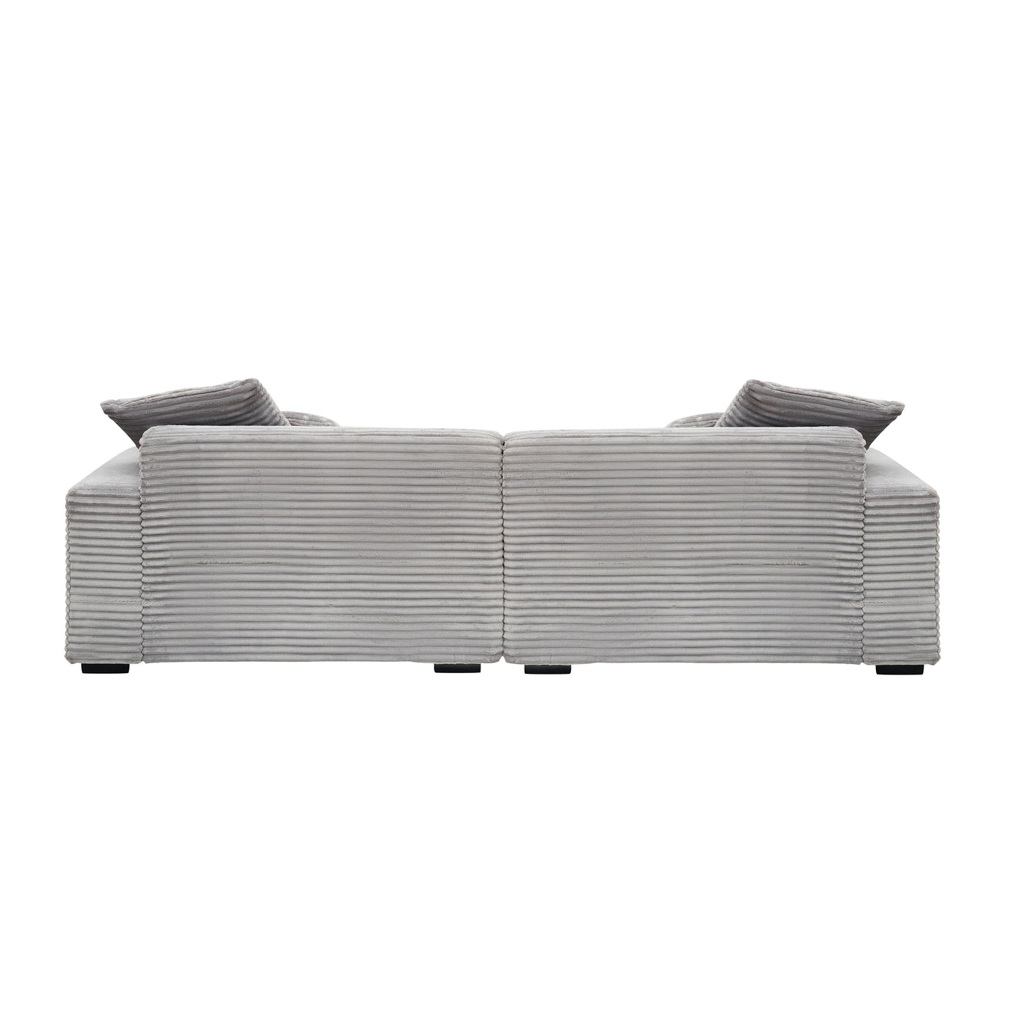 Modern 104.72 Corduroy 4-seat Sofa with 4 Throw Pillows for Living Room