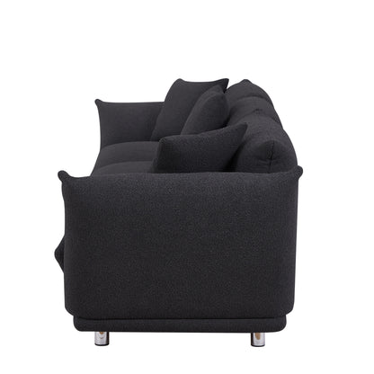 Modern 111 Oversized 3-seater Sofa with Metal Legs and Solid Wood Frame for Living Room
