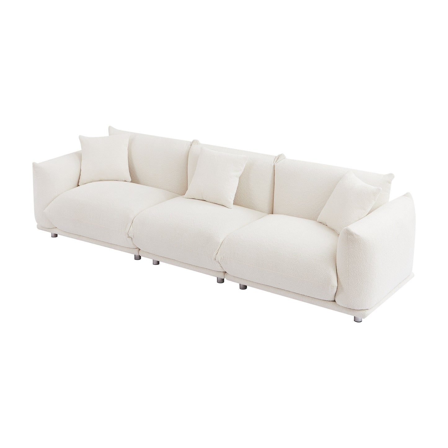 Modern 111 Oversized 3-seater Sofa with Metal Legs and Solid Wood Frame for Living Room