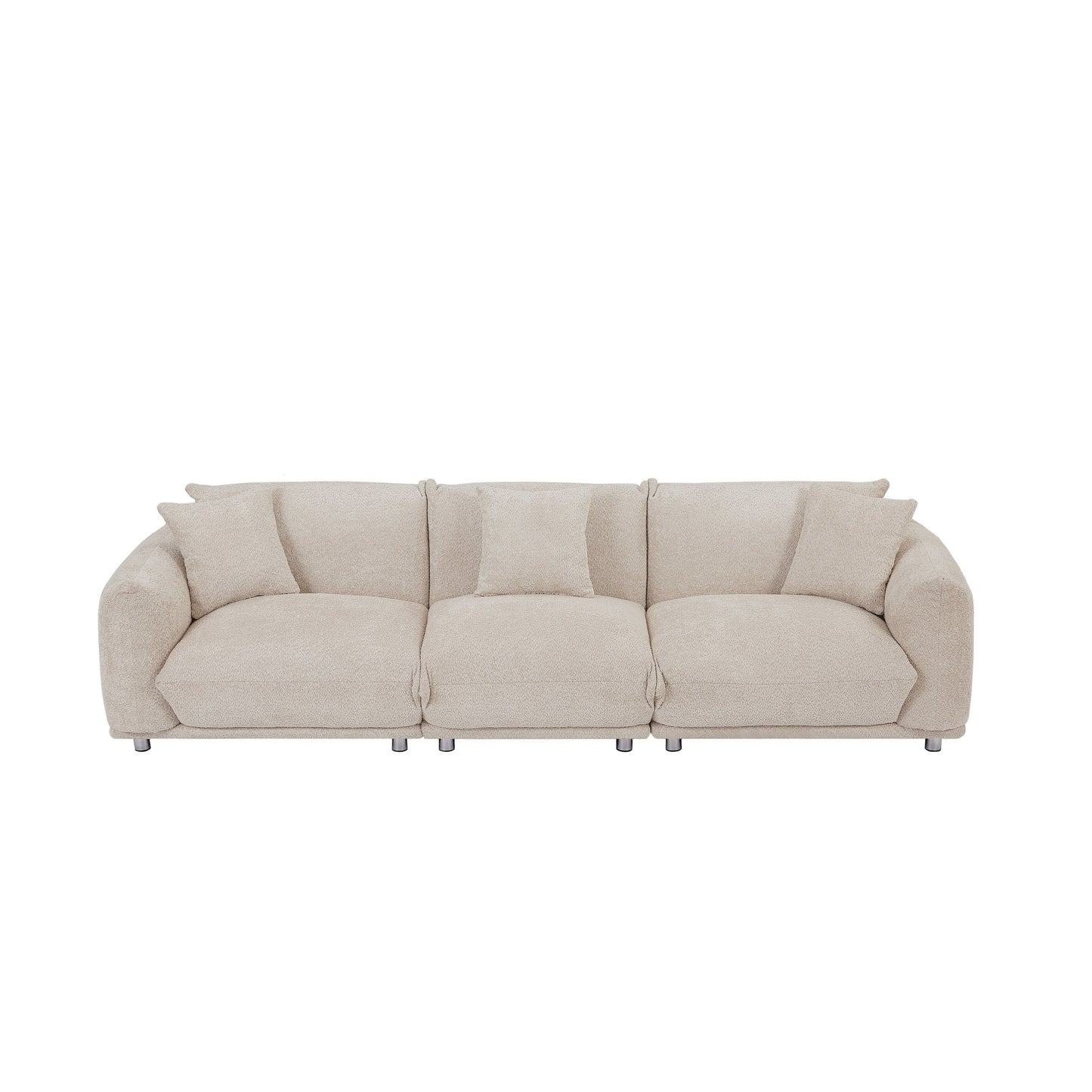 Modern 111 Oversized 3-seater Sofa with Metal Legs and Solid Wood Frame for Living Room