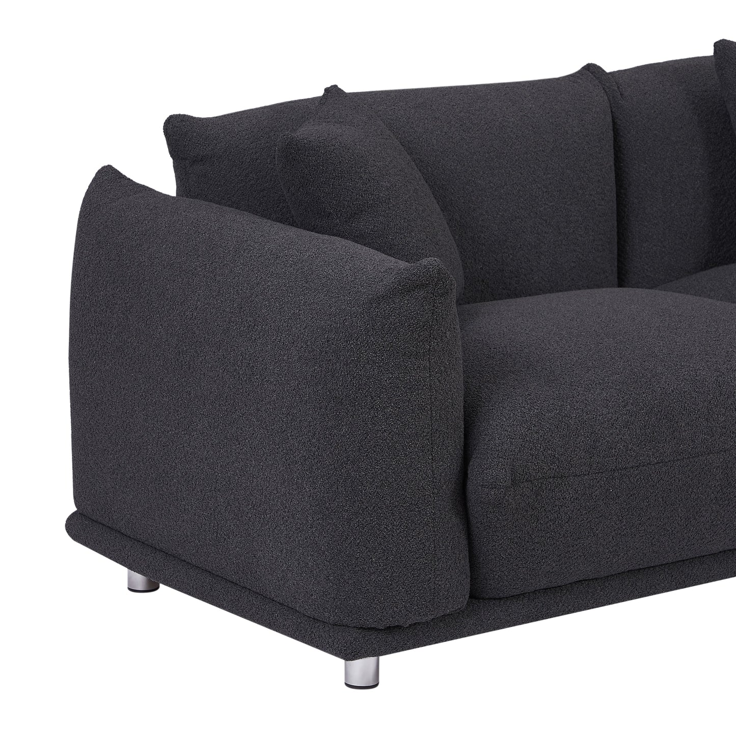 Modern 111 Oversized 3-seater Sofa with Metal Legs and Solid Wood Frame for Living Room