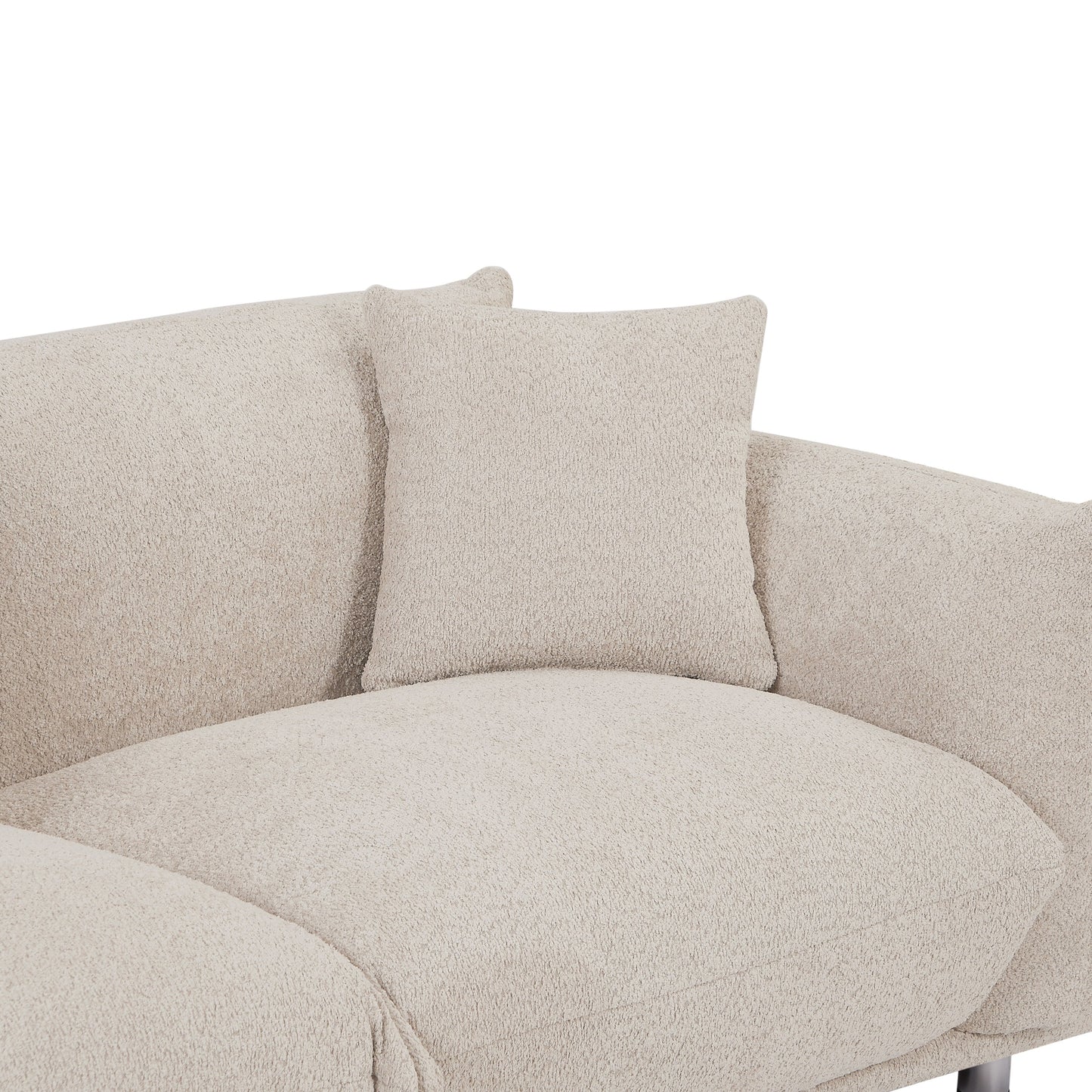 Modern 111 Oversized 3-seater Sofa with Metal Legs and Solid Wood Frame for Living Room
