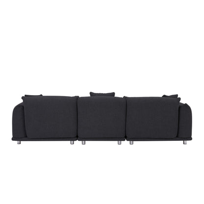 Modern 111 Oversized 3-seater Sofa with Metal Legs and Solid Wood Frame for Living Room