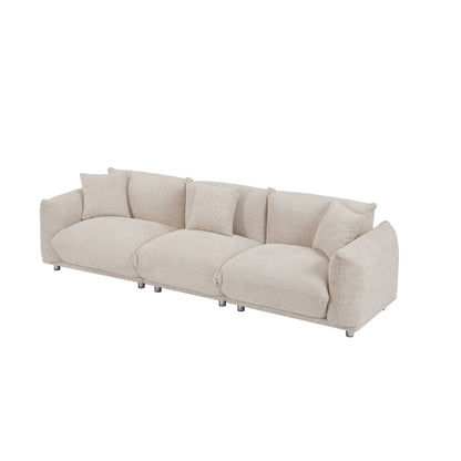 Modern 111 Oversized 3-seater Sofa with Metal Legs and Solid Wood Frame for Living Room