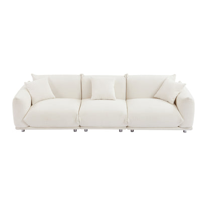 Modern 111 Oversized 3-seater Sofa with Metal Legs and Solid Wood Frame for Living Room