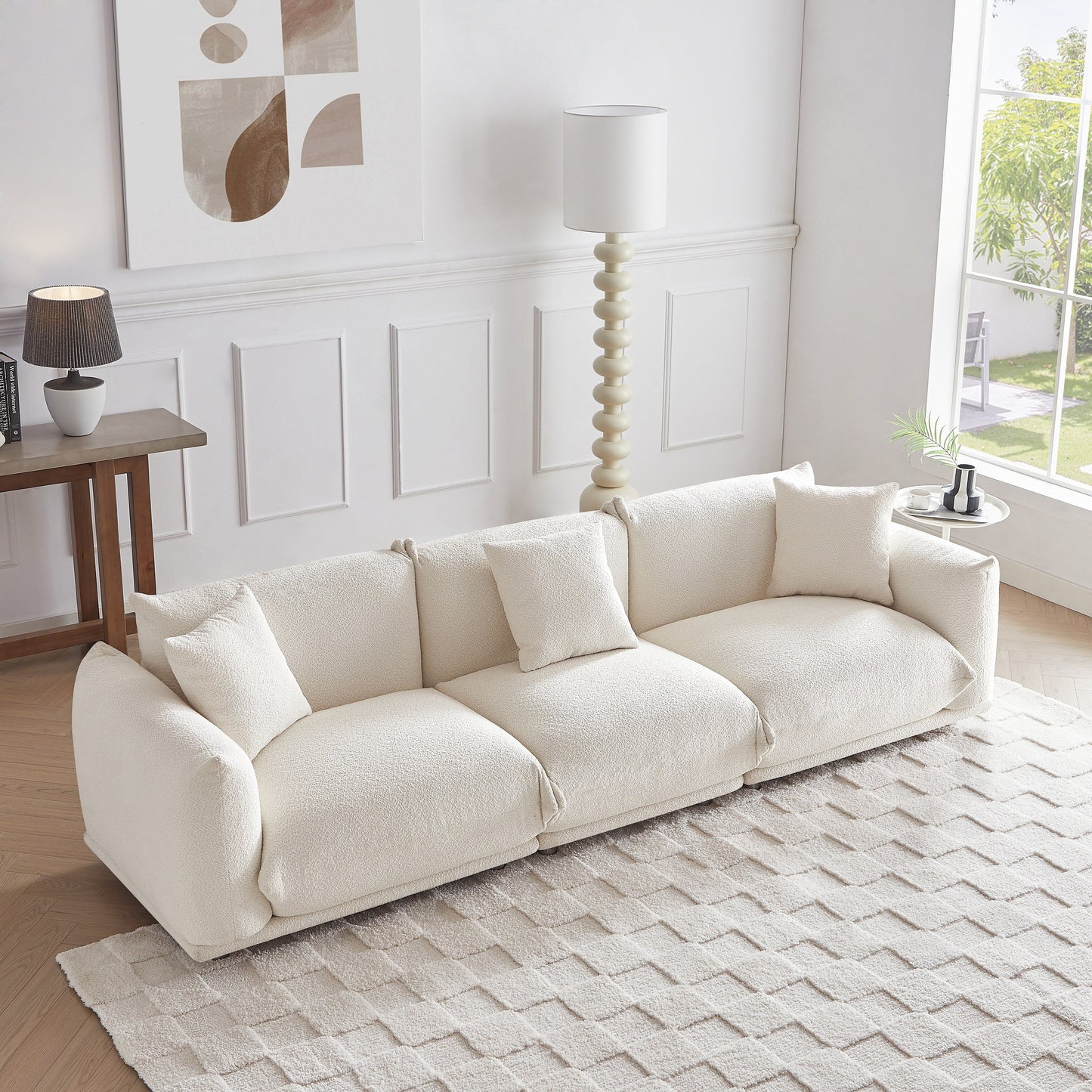 Modern 111 Oversized 3-seater Sofa with Metal Legs and Solid Wood Frame for Living Room