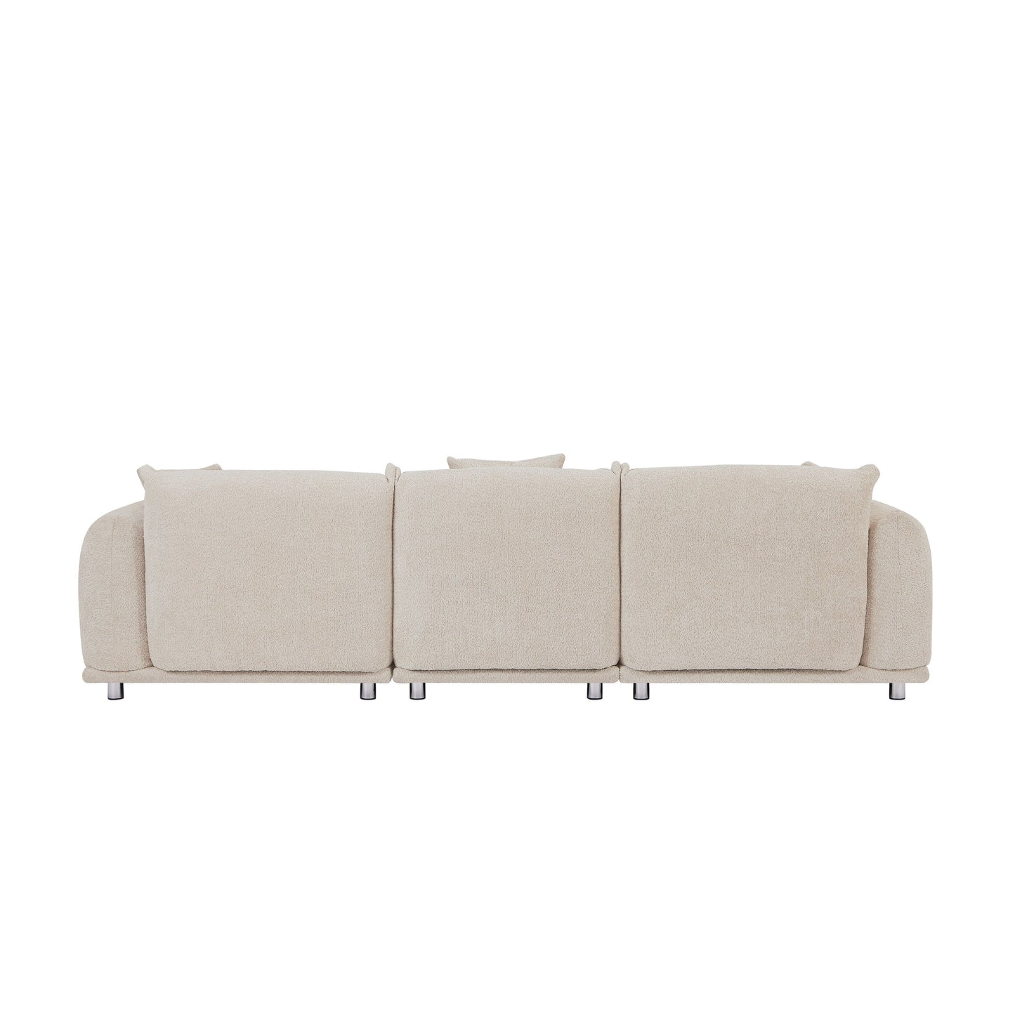 Modern 111 Oversized 3-seater Sofa with Metal Legs and Solid Wood Frame for Living Room