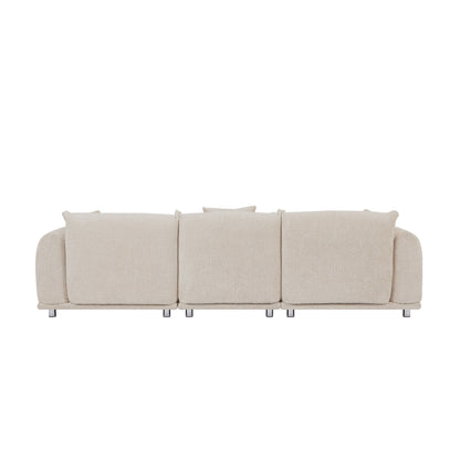 Modern 111 Oversized 3-seater Sofa with Metal Legs and Solid Wood Frame for Living Room