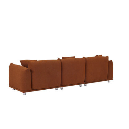 Modern 111 Oversized 3-seater Sofa with Metal Legs and Solid Wood Frame for Living Room