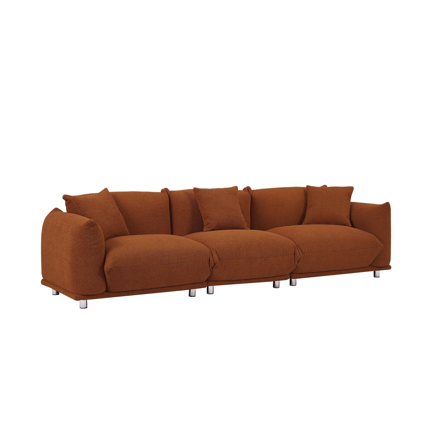 Modern 111 Oversized 3-seater Sofa with Metal Legs and Solid Wood Frame for Living Room