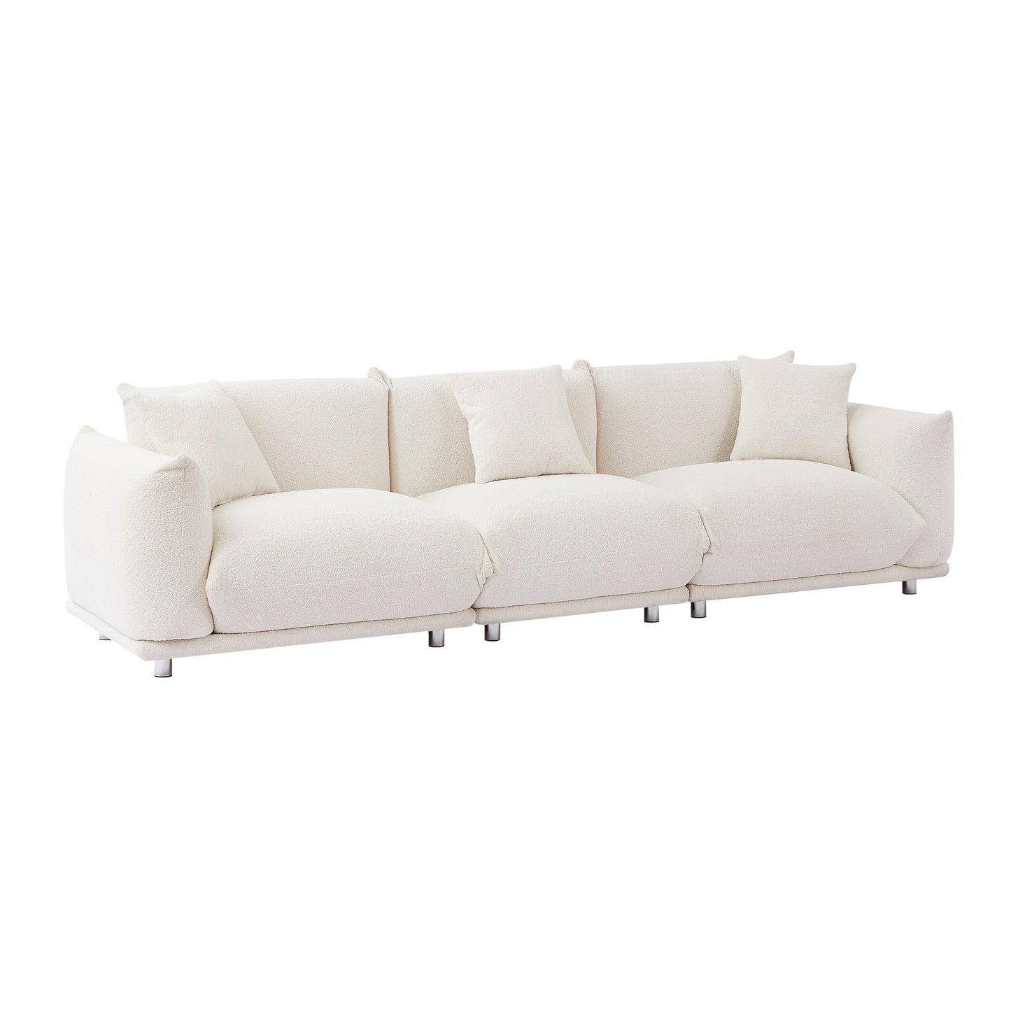 Modern 111 Oversized 3-seater Sofa with Metal Legs and Solid Wood Frame for Living Room