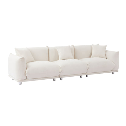 Modern 111 Oversized 3-seater Sofa with Metal Legs and Solid Wood Frame for Living Room