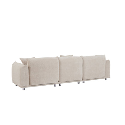 Modern 111 Oversized 3-seater Sofa with Metal Legs and Solid Wood Frame for Living Room