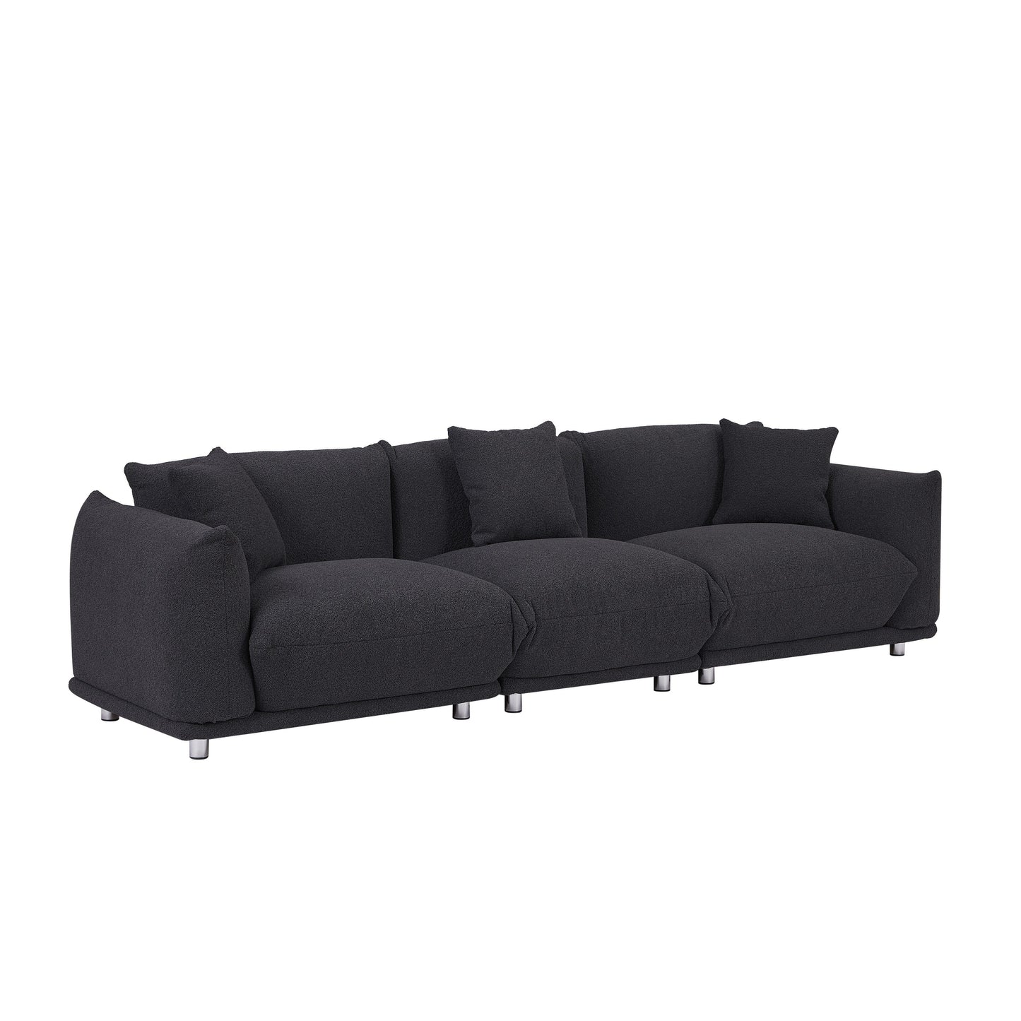Modern 111 Oversized 3-seater Sofa with Metal Legs and Solid Wood Frame for Living Room