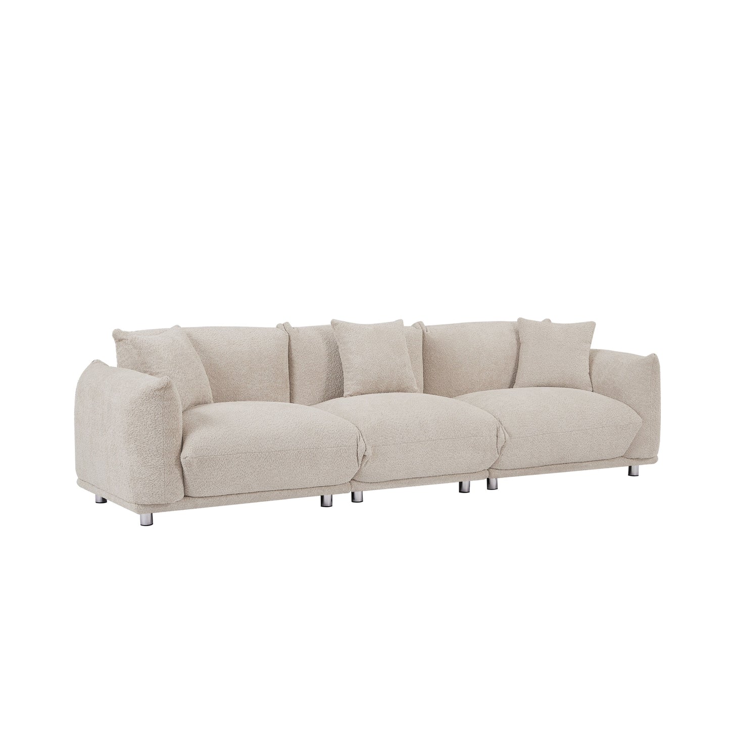 Modern 111 Oversized 3-seater Sofa with Metal Legs and Solid Wood Frame for Living Room