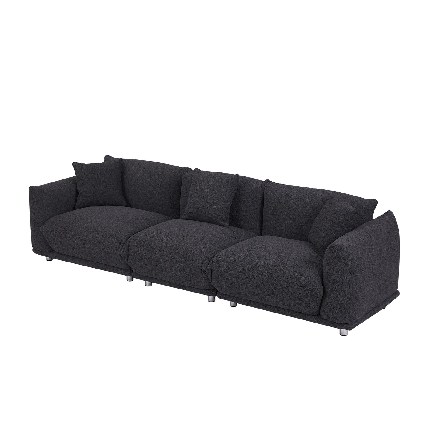 Modern 111 Oversized 3-seater Sofa with Metal Legs and Solid Wood Frame for Living Room
