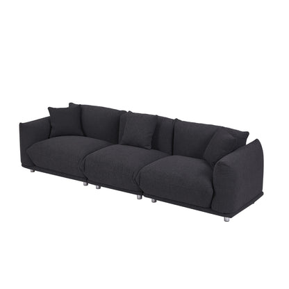 Modern 111 Oversized 3-seater Sofa with Metal Legs and Solid Wood Frame for Living Room