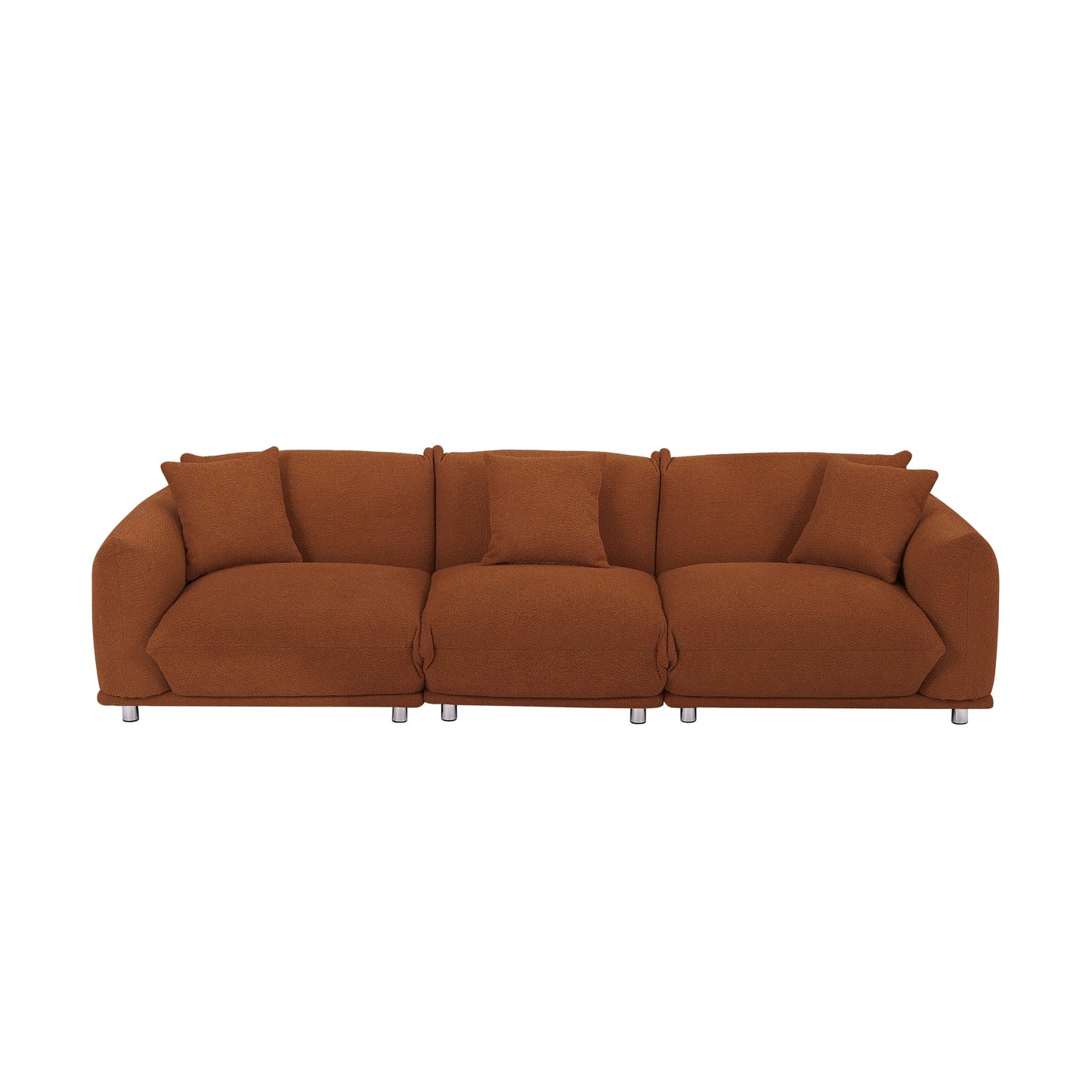 Modern 111 Oversized 3-seater Sofa with Metal Legs and Solid Wood Frame for Living Room