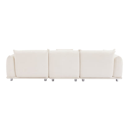 Modern 111 Oversized 3-seater Sofa with Metal Legs and Solid Wood Frame for Living Room