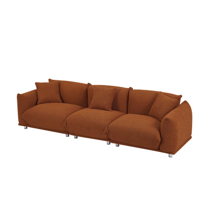 Modern 111 Oversized 3-seater Sofa with Metal Legs and Solid Wood Frame for Living Room