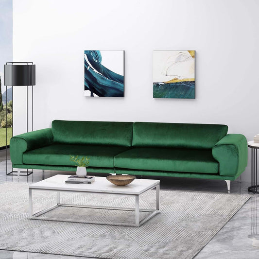 Modern 111 Velvet 4 Seat Sofa with Metal Legs and Sturdy Wood Framefor Living Room
