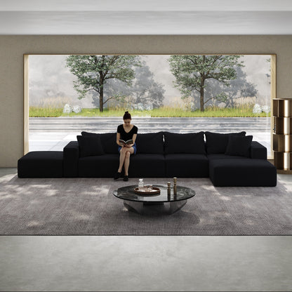 Modern 162-Inch Modular L-Shaped Sectional Sofa Set Free Combination Sofa Couch with 6 Pillows for Living Room Bedroom