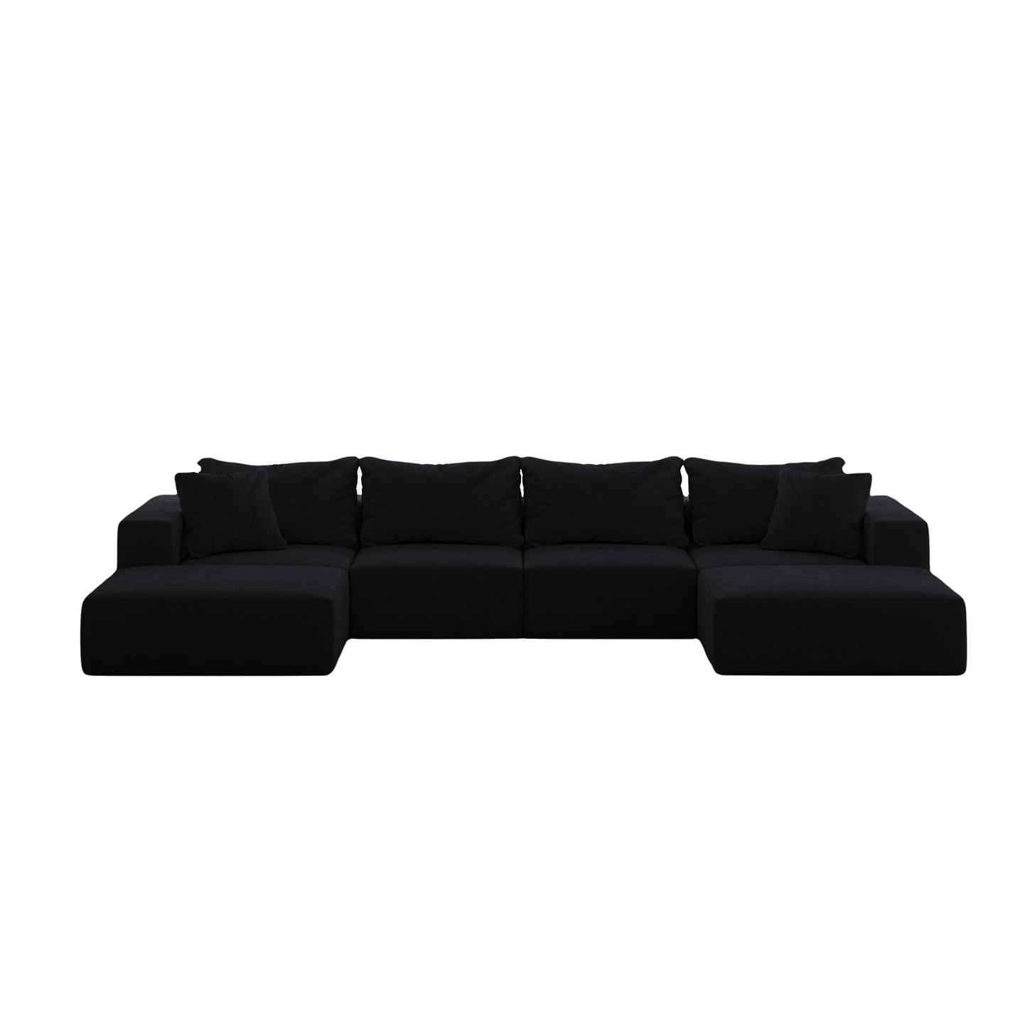 Modern 162-Inch Modular L-Shaped Sectional Sofa Set Free Combination Sofa Couch with 6 Pillows for Living Room Bedroom