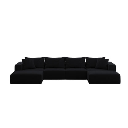 Modern 162-Inch Modular L-Shaped Sectional Sofa Set Free Combination Sofa Couch with 6 Pillows for Living Room Bedroom
