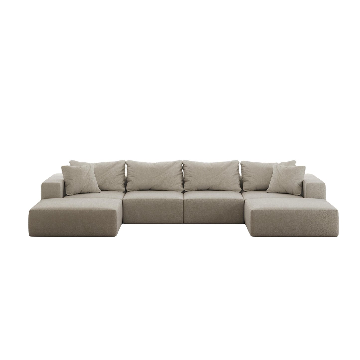 Modern 162-Inch Modular L-Shaped Sectional Sofa Set Free Combination Sofa Couch with 6 Pillows for Living Room Bedroom