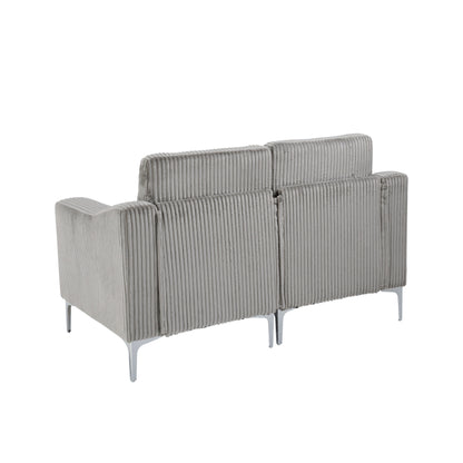 Modern 2-Seat Modular Sectional Sofa Corduroy Armchair Couch for Living Room Office
