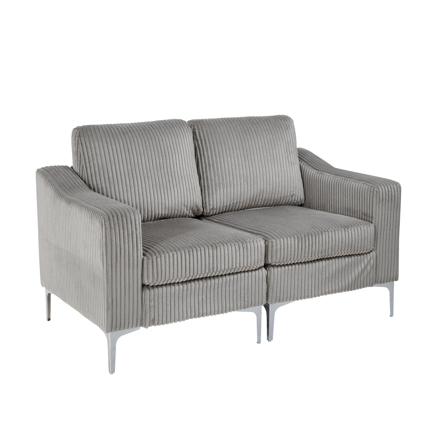 Modern 2-Seat Modular Sectional Sofa Corduroy Armchair Couch for Living Room Office