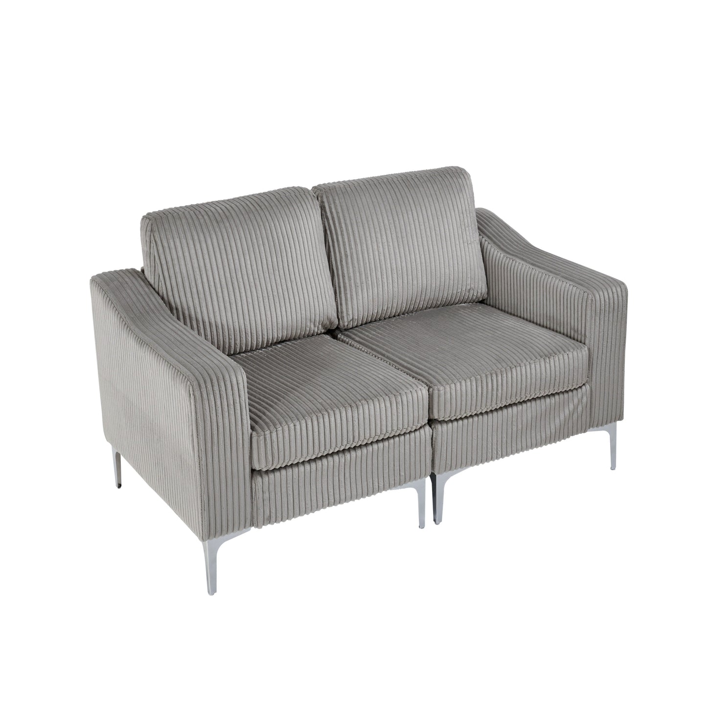 Modern 2-Seat Modular Sectional Sofa Corduroy Armchair Couch for Living Room Office