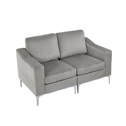 Modern 2-Seat Modular Sectional Sofa Corduroy Armchair Couch for Living Room Office