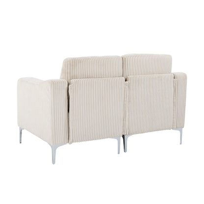 Modern 2-Seat Modular Sectional Sofa Corduroy Armchair Couch for Living Room Office