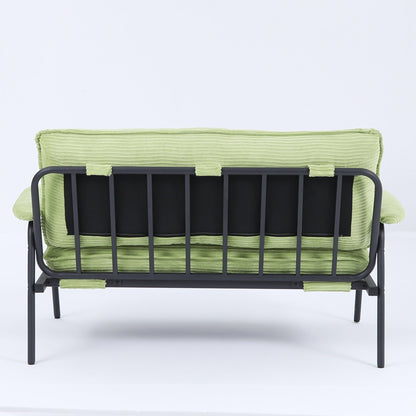 Modern 2-Seater Sofa 53 Inch Compact Size Metal Frame Polyester Blend for Apartment Living Room