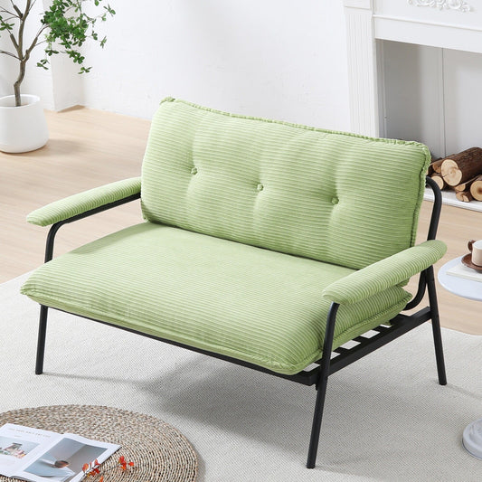 Modern 2-Seater Sofa 53 Inch Compact Size Metal Frame Polyester Blend for Apartment Living Room