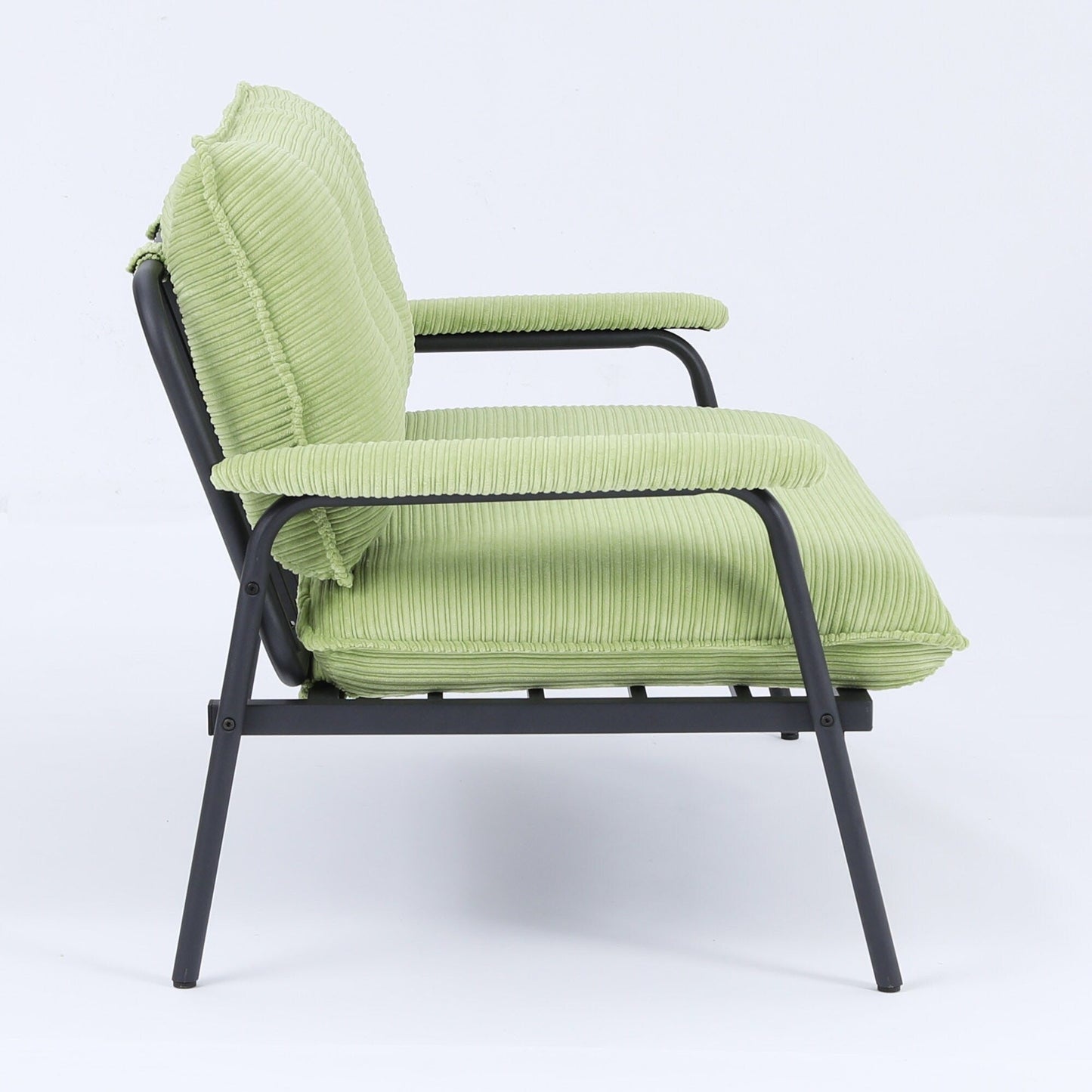 Modern 2-Seater Sofa 53 Inch Compact Size Metal Frame Polyester Blend for Apartment Living Room