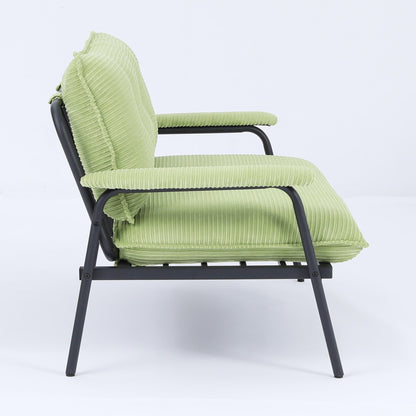 Modern 2-Seater Sofa 53 Inch Compact Size Metal Frame Polyester Blend for Apartment Living Room