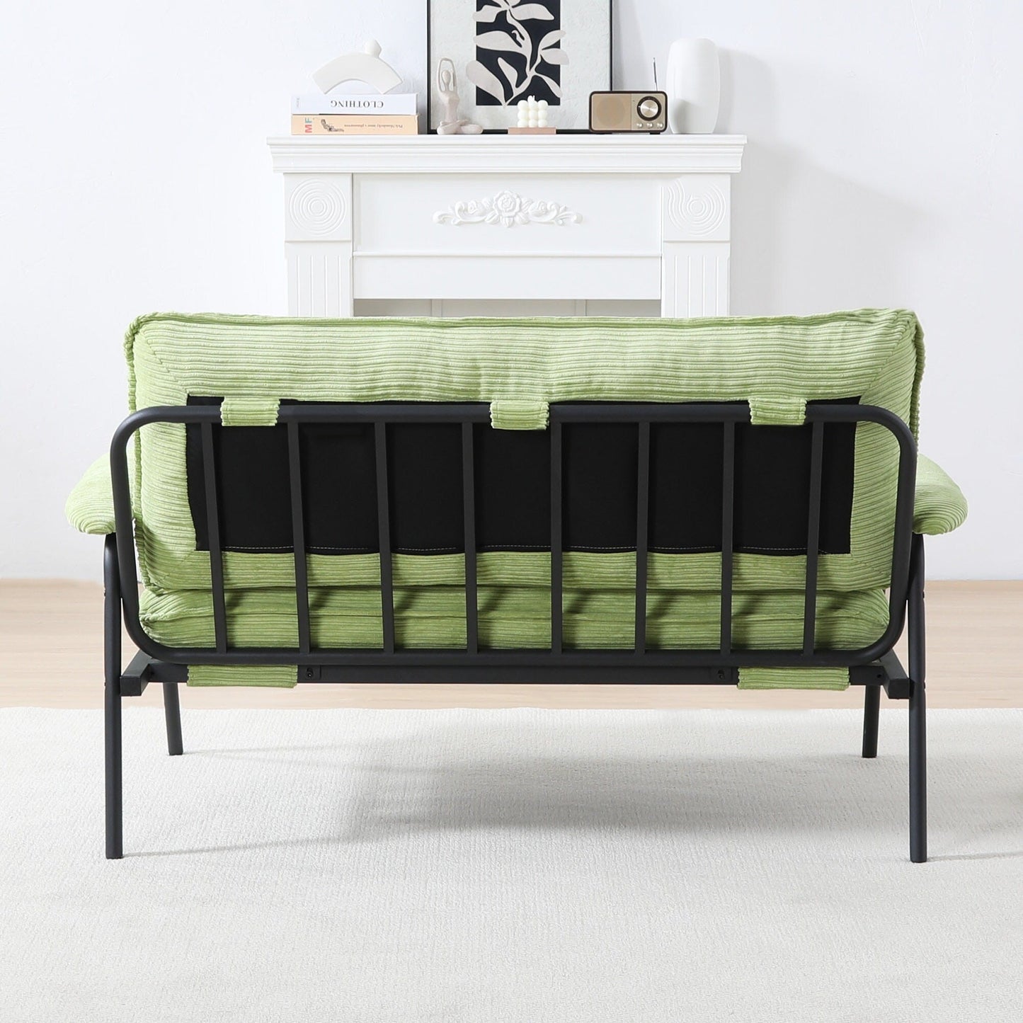 Modern 2-Seater Sofa 53 Inch Compact Size Metal Frame Polyester Blend for Apartment Living Room