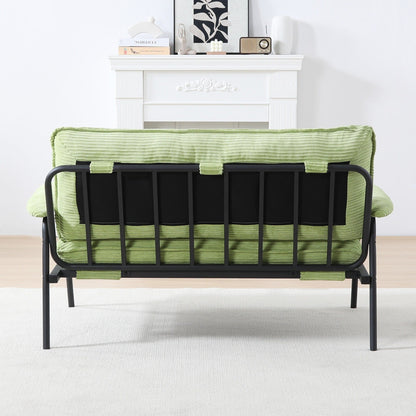 Modern 2-Seater Sofa 53 Inch Compact Size Metal Frame Polyester Blend for Apartment Living Room