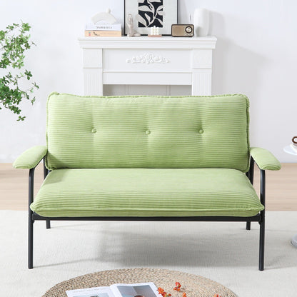 Modern 2-Seater Sofa 53 Inch Compact Size Metal Frame Polyester Blend for Apartment Living Room