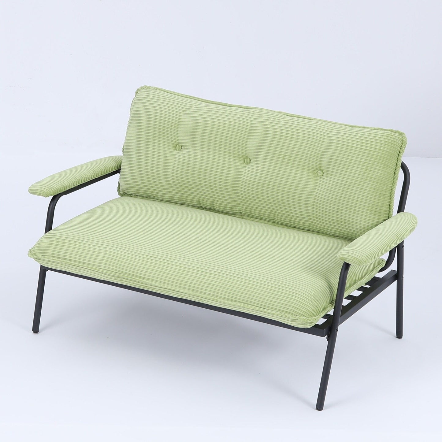 Modern 2-Seater Sofa 53 Inch Compact Size Metal Frame Polyester Blend for Apartment Living Room