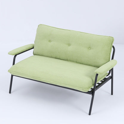 Modern 2-Seater Sofa 53 Inch Compact Size Metal Frame Polyester Blend for Apartment Living Room