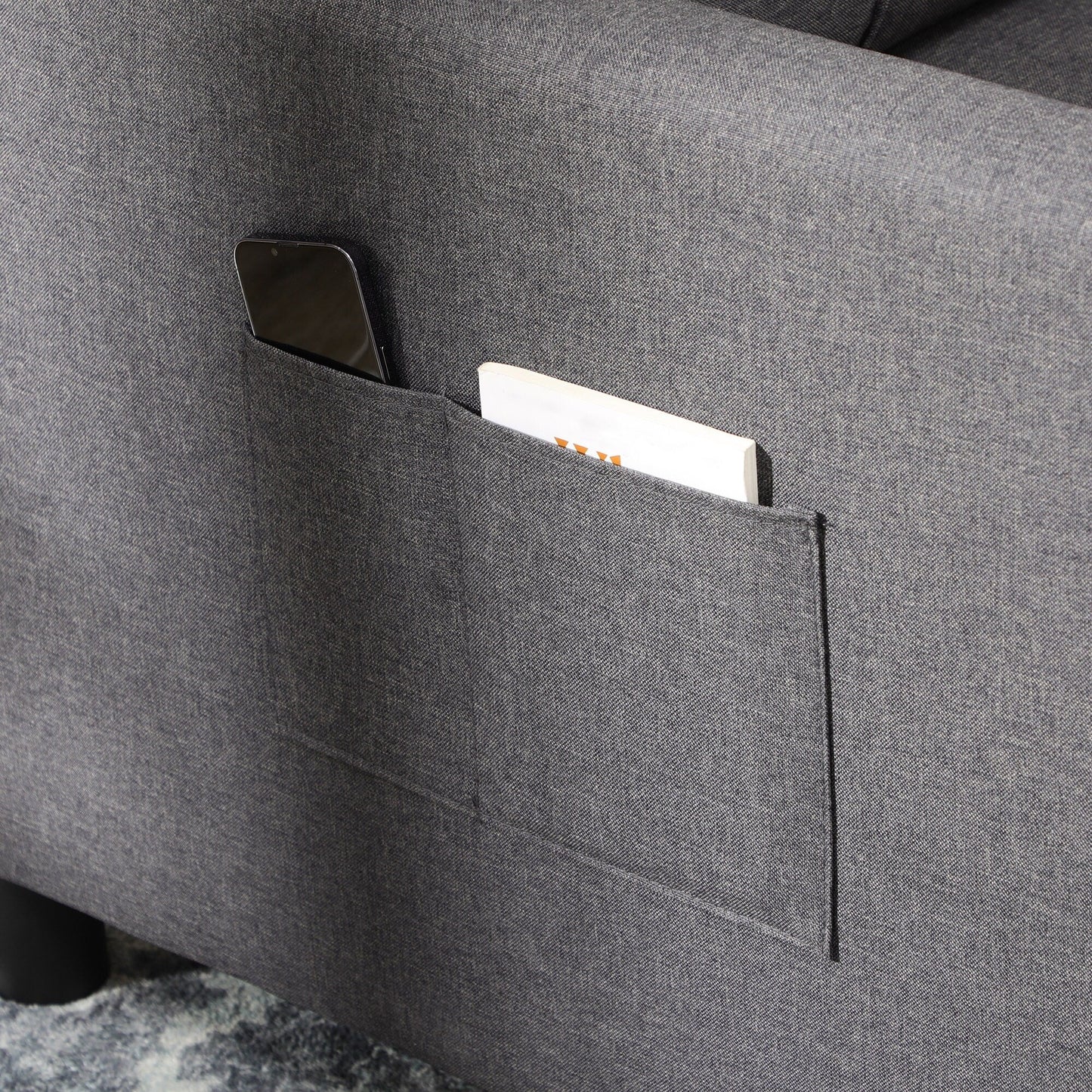 Modern 27.3 3 in 1 Polyester Single Convertible Sofa Bed with Adjustable Back and Pillow for Living Room