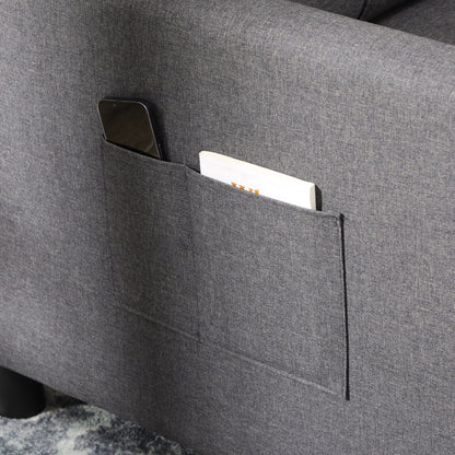 Modern 27.3 3 in 1 Polyester Single Convertible Sofa Bed with Adjustable Back and Pillow for Living Room